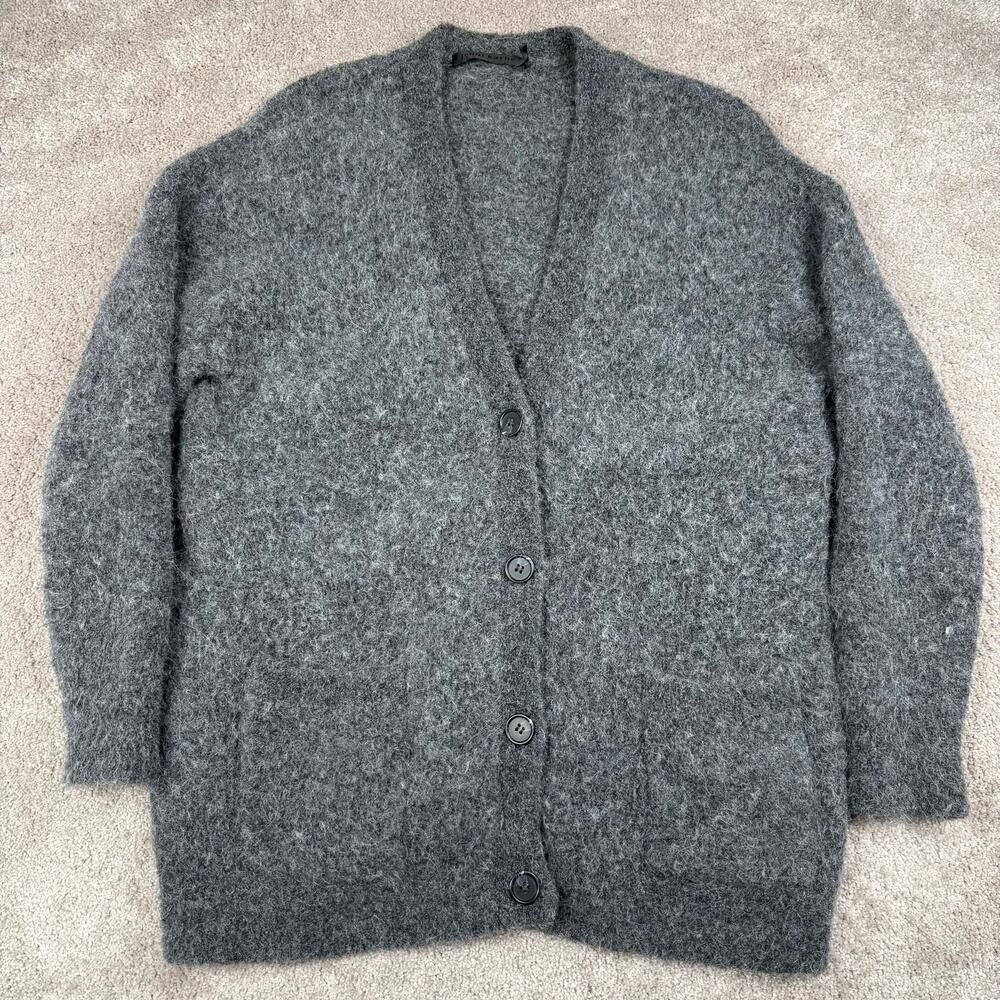 Jenni Kayne Boucle Cocoon Cardigan Dark Gray Alpaca-Blend Sweater Size S